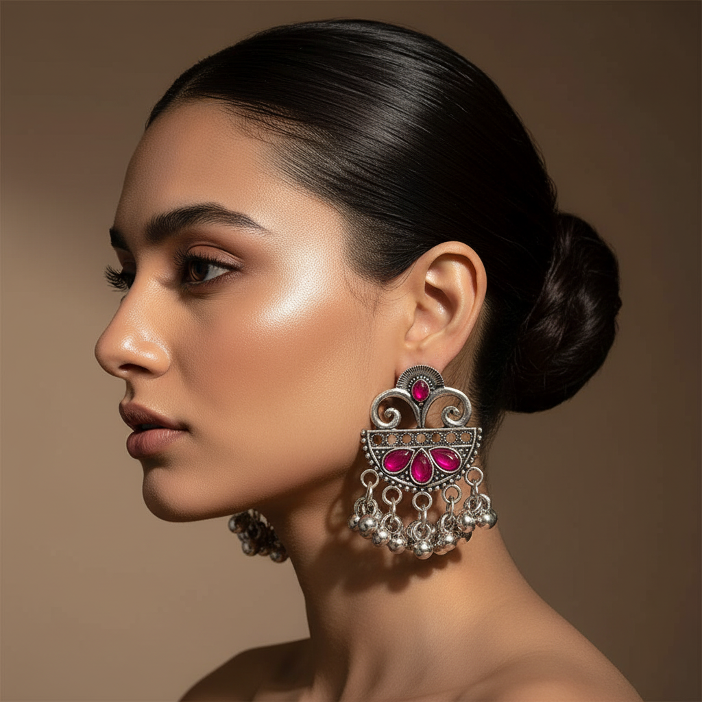 Combo of 4 Silver-Plated Earrings