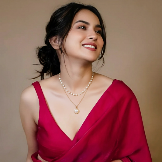 Elegant Double-Layered Pearl Pendant Necklace