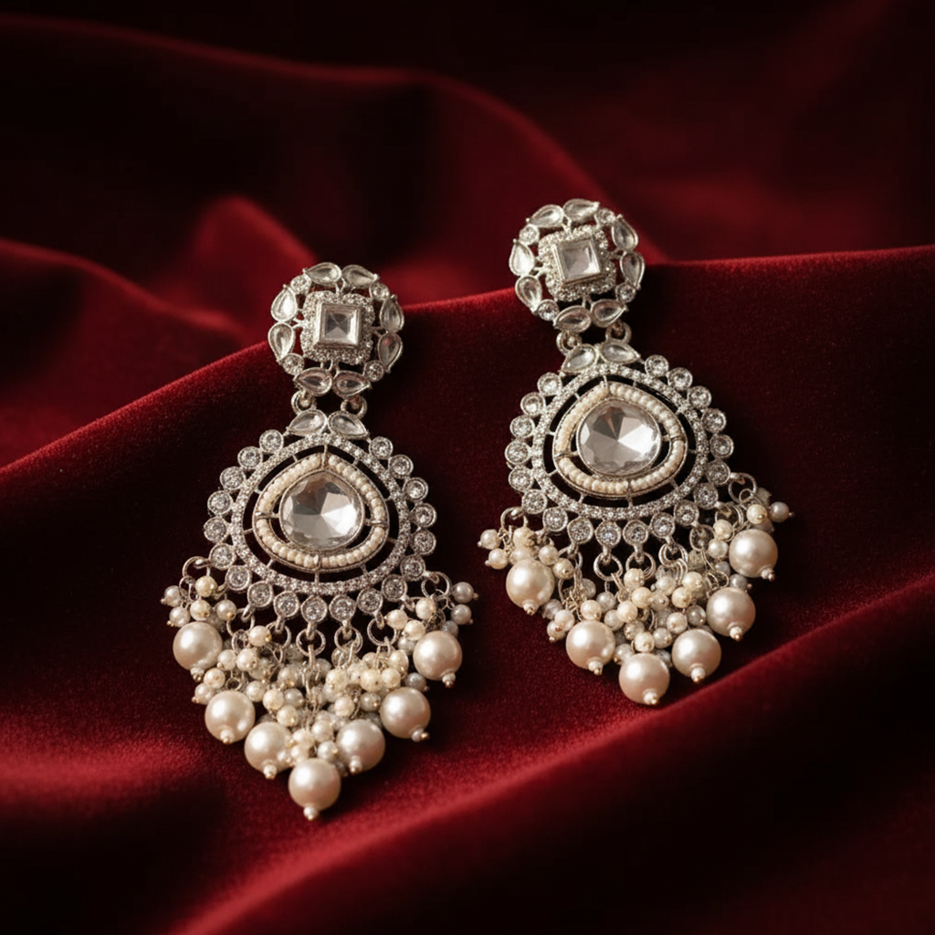 Elegant Kundan Earrings Set for Women