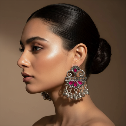 Combo of 4 Silver-Plated Earrings