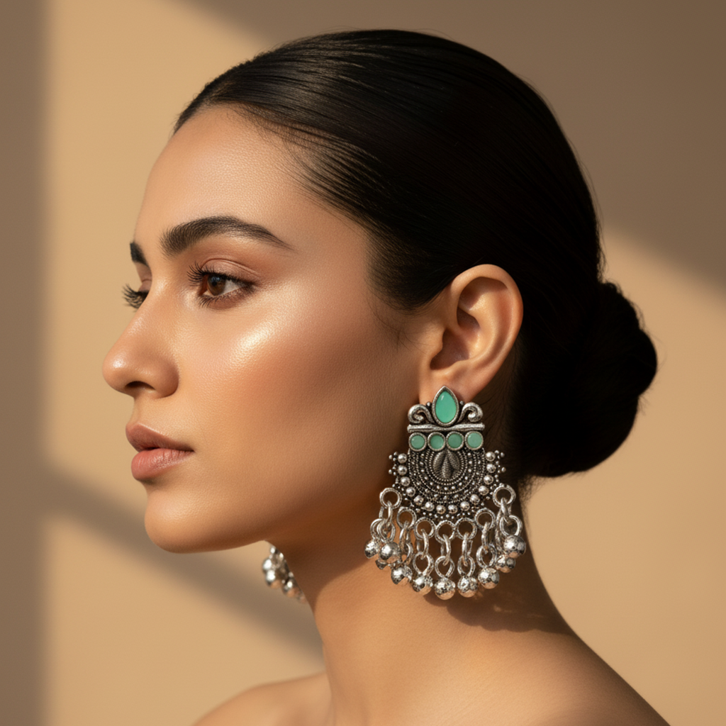 Combo of 4 Silver-Plated Earrings