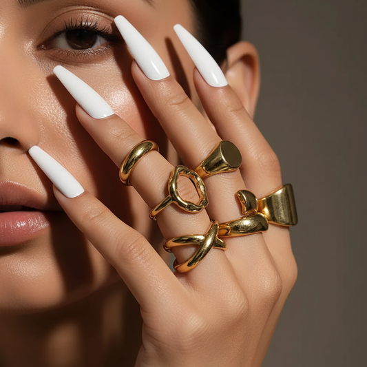 Set of 6 Midi Finger Rings for Women