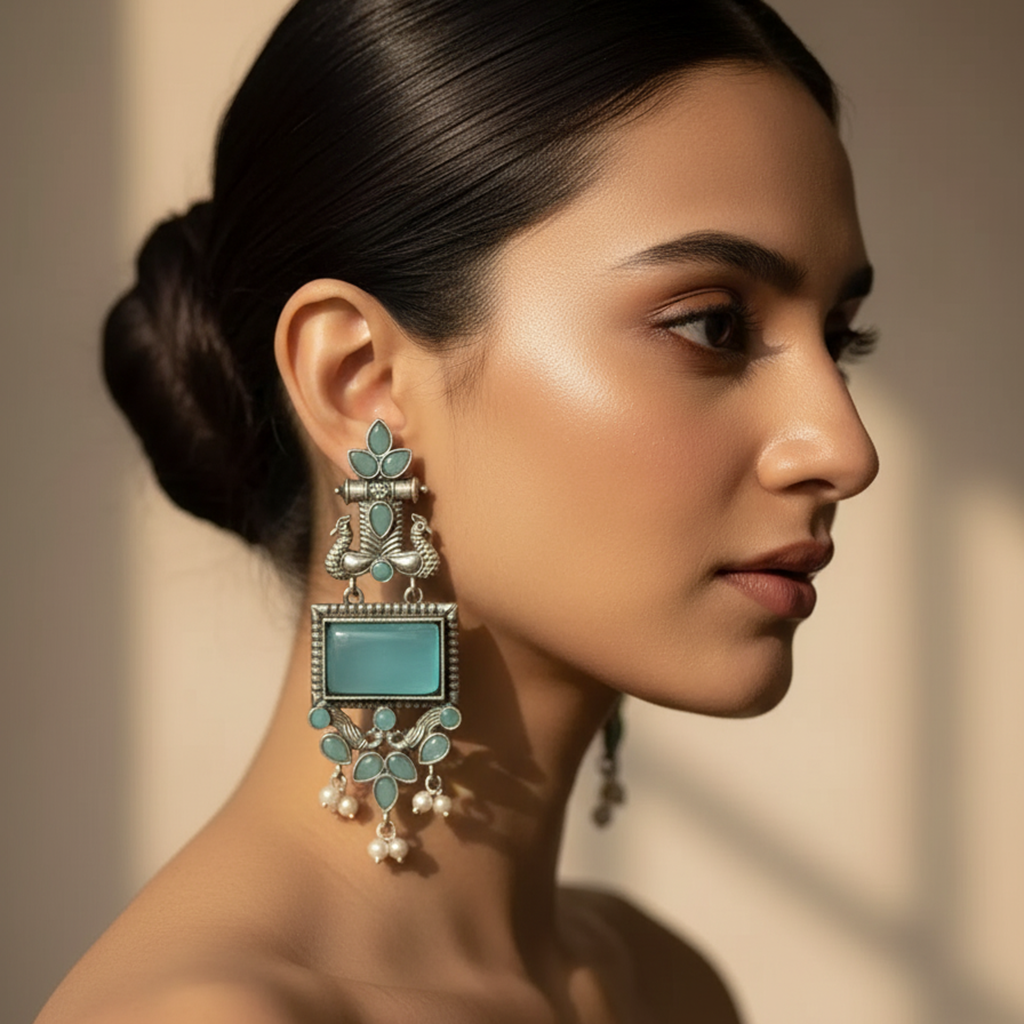 Gold-Plated Long Dangler Earrings