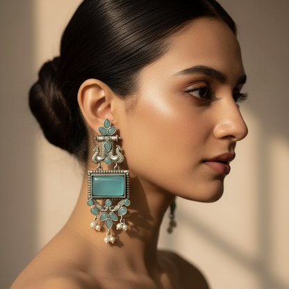 Gold-Plated Long Dangler Earrings