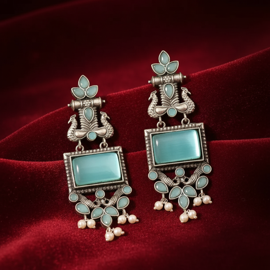 Gold-Plated Long Dangler Earrings